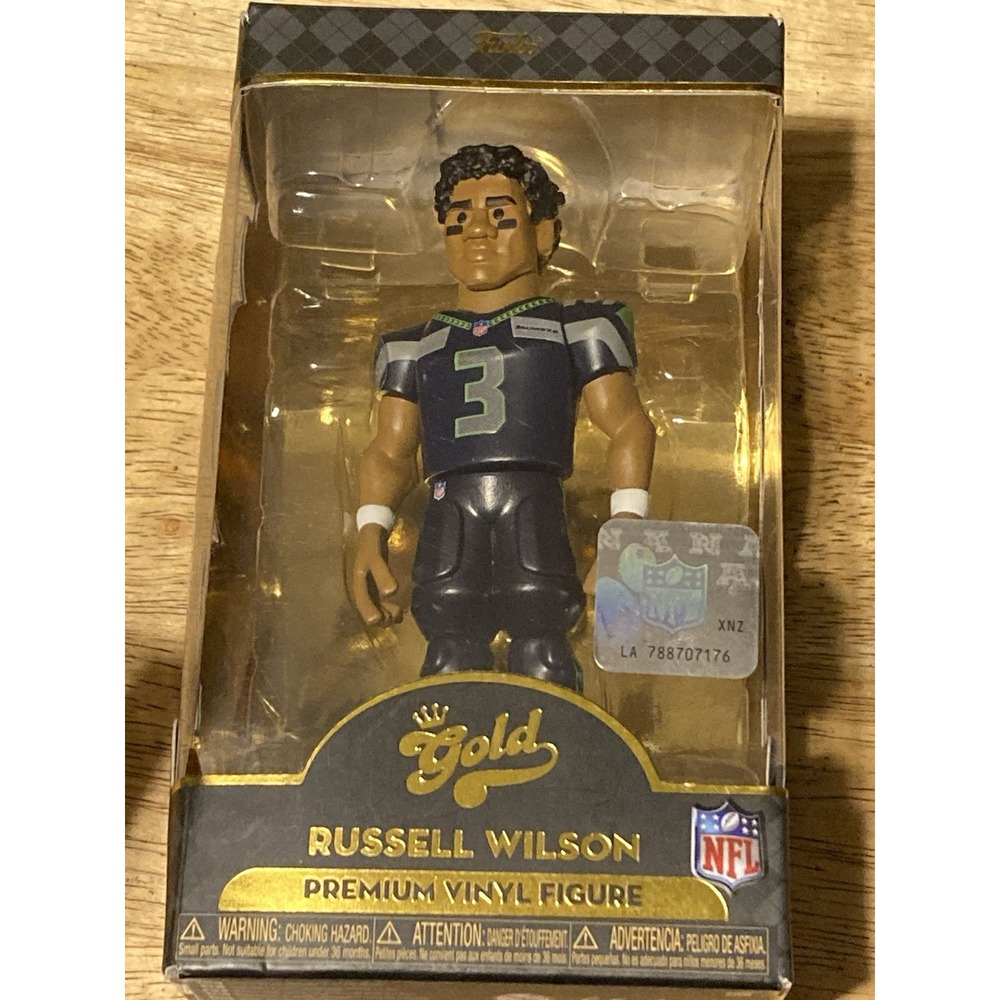 Russell Wilson Funko Gold Premium Figure - NFL - Blue Seattle Seahawks Jersey